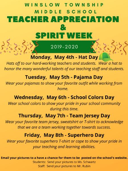 Teacher Appreciation & Spirit Week